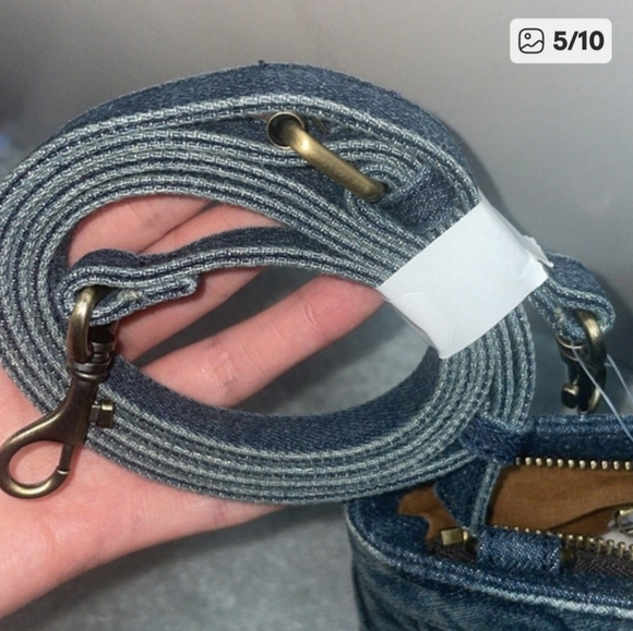 NWT Patricia Nash ‘Ossi’ Woven Denim Satchel - Picture 5 of 10